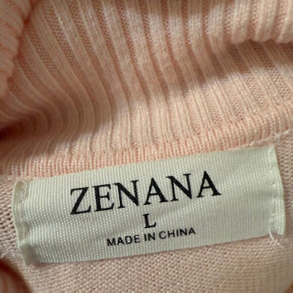 Zenana sz. Large pink lightweight turtleneck sweater, feminine, classic #3633 - Picture 5 of 7